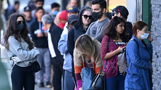 The number of people lining up at Centrelink offices around the country shocked government officials.
