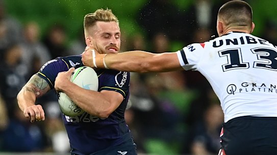 Victor Radley’s shot on Cameron Munster.