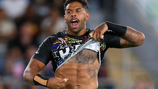 Josh Addo-Carr before the Indigenous All Stars match last year.