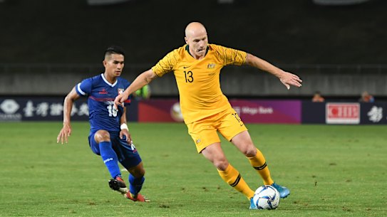 A great crossfield ball by Aaron Mooy, pictured, found Rhyan Grant in space.