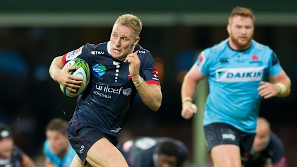 Reece Hodge in action for the Melbourne Rebels. 