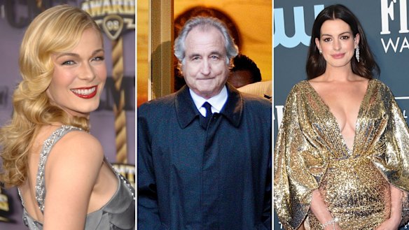 While country singer LeAnn Rimes, left, sued her father for theft, and actor Anne Hathaway, right, “felt so foolish” after a boyfriend was revealed to be a conman, Wall Street fraudster Bernie Madoff devastated thousands.