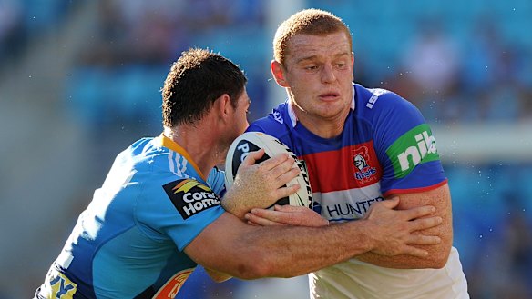 McKinnon playing for the Knights against Gold Coast on April 28, 2013.