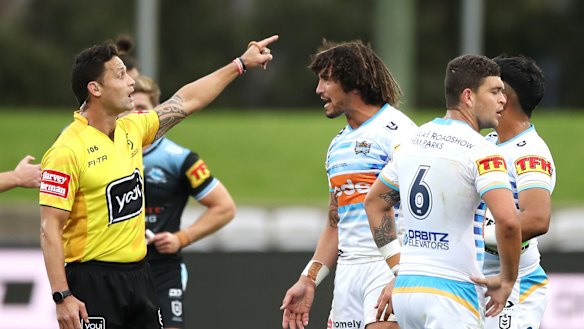 You're off ... Henry Perenara sends Kevin Proctor on his way.