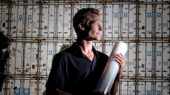 Jordy Kay of Great Wrap says each roll saves 1.2 kilometres of plastic wrap. 