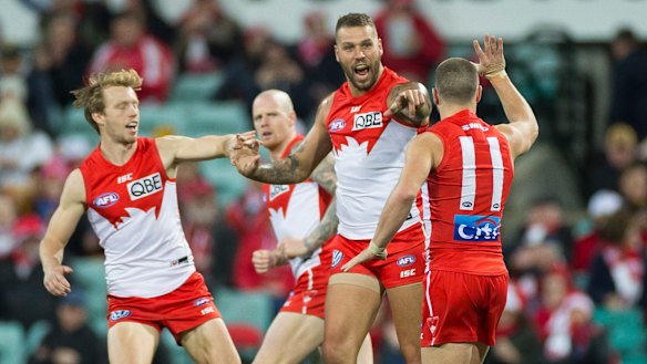 Questions over durability: Lance Franklin kicked four goals from just five possessions against Hawthorn but is set to miss at least three weeks after injuring his hamstring.