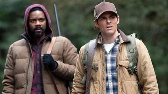 Jovan Adepo as Larry Underwood and James Marsden as Stu Redman in The Stand.