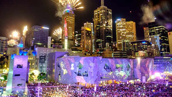 The fireworks in the CBD.