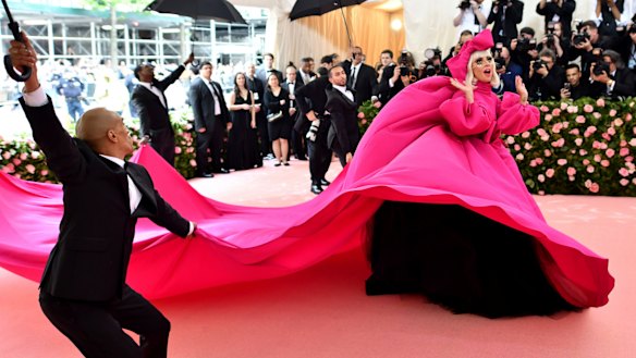 Grand entrance ... Lady Gaga arrives at the Met Gala.
