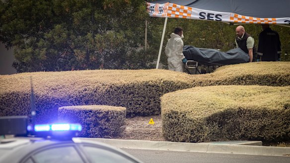 The woman's body was removed about 4.40pm.