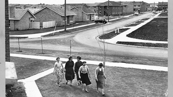 Five of the thousands of women who cleaned the Olympic Village on their way to work.