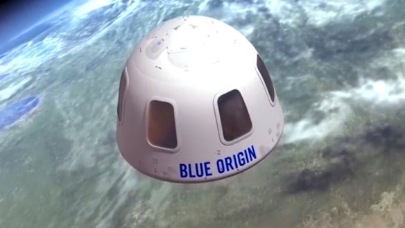 The Blue Origin capsule.