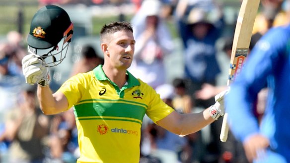 Back in business: Shaun Marsh made a century in the second ODI against India.