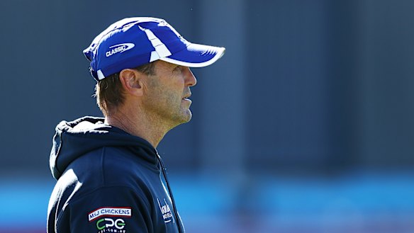 Interim Bulldogs coach Mick Potter at his first training session.