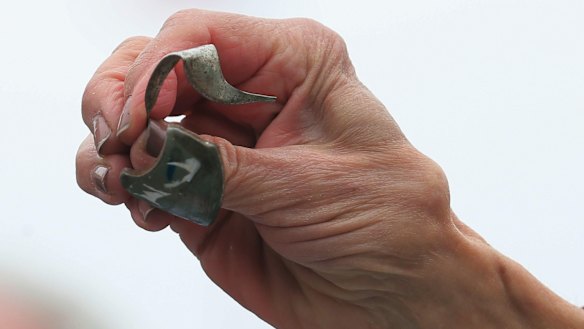 Shrapnel propelled by a faulty Takata airbag.