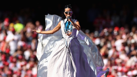 Perry performing on Saturday at the MCG.