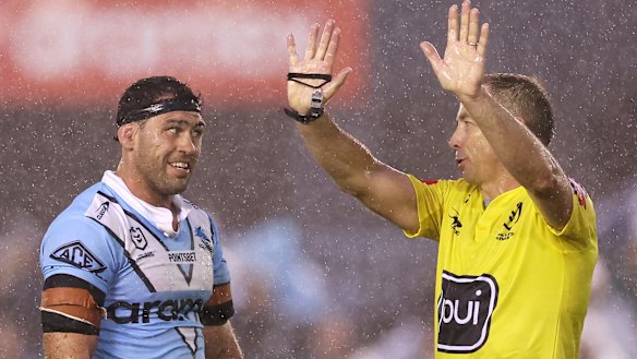 Dale Finucane is sent for a spell by referee Ben Cummins earlier this month.