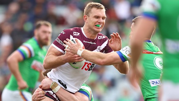 Tom Trbojevic scored twice against the Raiders on Saturday.