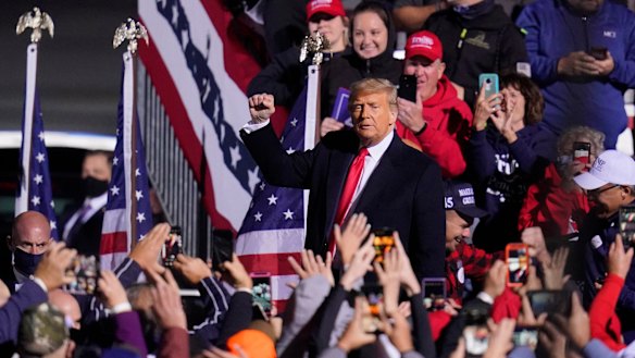 Donald Trump at a campaign rally in  Pennsylvania.