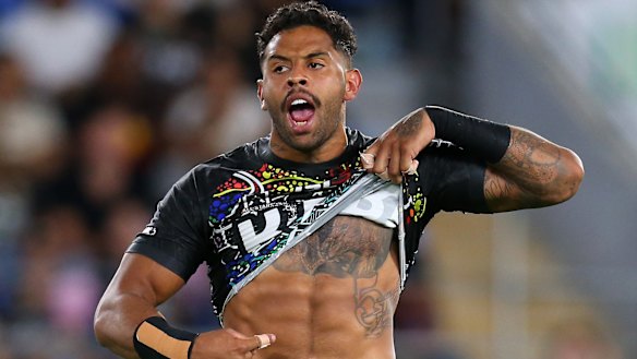 Josh Addo-Carr before the Indigenous All Stars match last year.