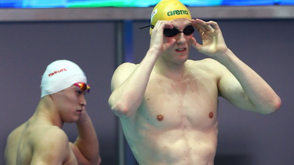 Mack Horton and his great rival Sun Yang, who has now been banned from the sport.