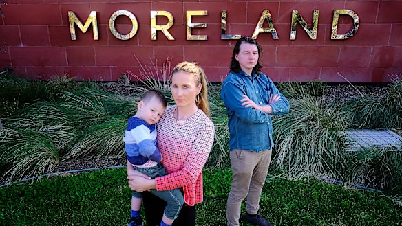 Moreland residents Peta Slattery with son Levi, and fellow resident Ray Pastoors are among more than 1400 people unhappy with the council renaming process.