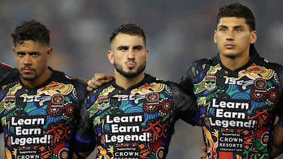 Jack Bird prepares for his only game with the Indigenous All Stars in 2017.