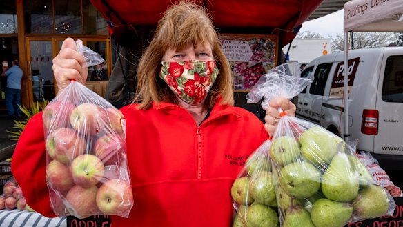 Heather Pollard at the Bendigo farmers market.