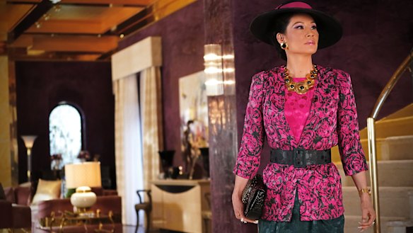 Lucy Liu as vampy 80s socialite Simone in Why Women Kill.