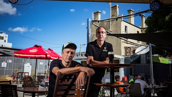 Musician Dan Warner (left) with Lomond Hotel owner James Neagle. 
