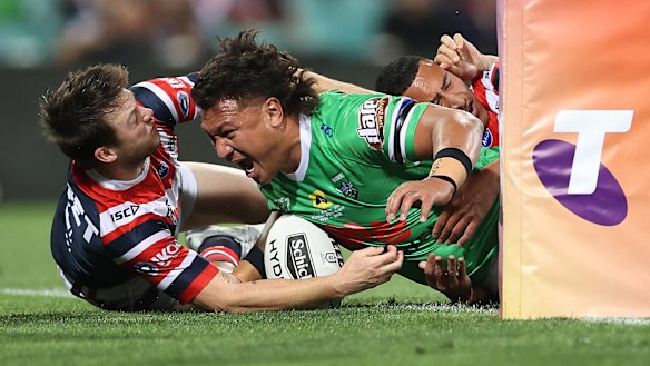 Josh Papali draws first blood for the Raiders against the Roosters.