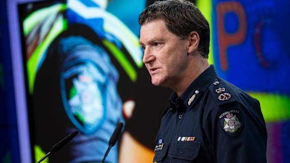 Chief Commissioner Shane Patton says Saturday’s protest was the most violent he has seen in 20 years.