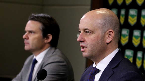 Making change: NRL COO Nick Weeks and CEO Todd Greenberg.