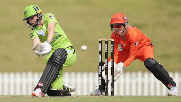 Heather Knight hits out against the Scorchers.