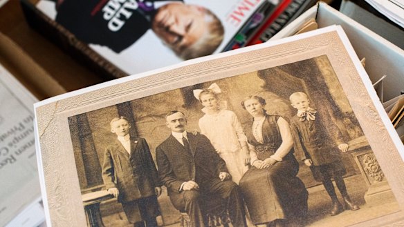 A copy of an early 1900s photo of President Donald Trump’s forebears.