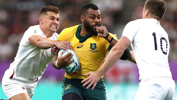 Samu Kerevi at the Rugby World Cup in Japan last month. 