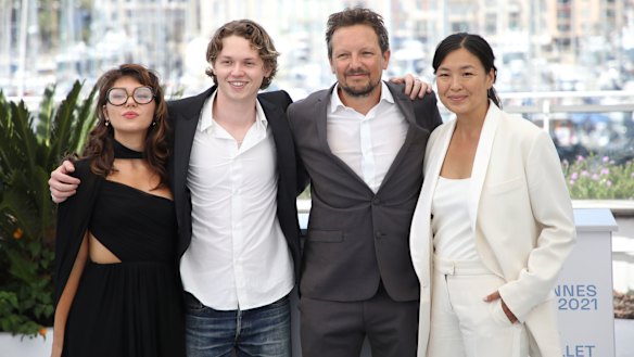 From left: Val Kilmer’s children Mercedes and Jack, and Val directors Leo Scott and Ting Poo.