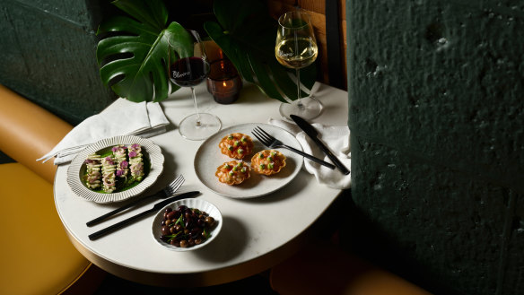 The menu is geared to small bites to enjoy with the 500-bottle wine list.