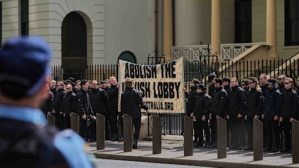 A National Socialist Network rally held outside parliament. 