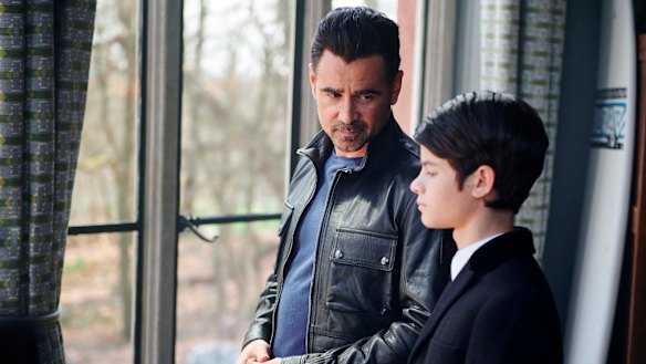 Colin Ferrell, left, and Ferdia Shaw in a scene from Artemis Fowl.