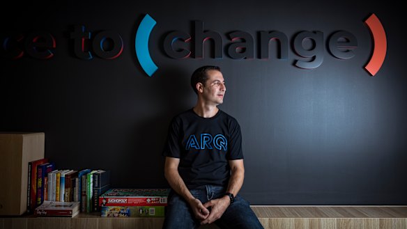 Arq Group CEO Tristan Sternson, pictured at their Little Collins Street offices. 