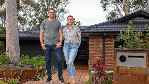 Kate Henry and husband Paul Moore have had major delays in the renovation of their home due to timber shortages. 