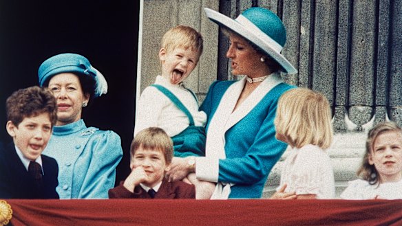 Diana with her son Harry in 1988.