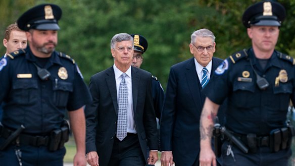 Ambassador William Taylor arrives to testify as part of the Democrats' impeachment investigation of President Donald Trump at the Capitol in Washington, DC. 
