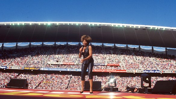 Tina Turner performs at the 1993 grand final.