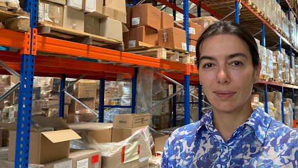 Marianna Bilyk in the Volunteer and Help Centre she runs in western Ukraine.