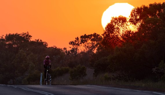 “The sunrises and sunsets up north in the outback were pretty incredible”: Lachlan Morton on his epic ride.