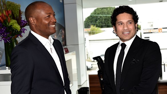 Drawcards: former international cricket stars Brian Lara and Sachin Tendulkar.