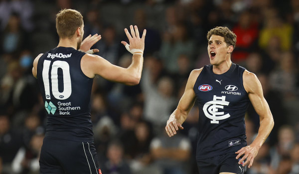 Harry McKay is poised to return for Carlton and partner Charlie Curnow in attack.