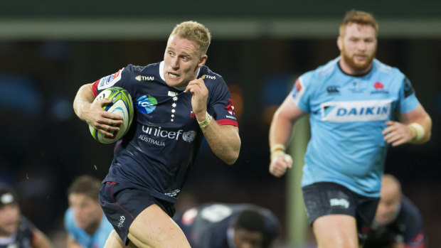 Reece Hodge in action for the Melbourne Rebels. 